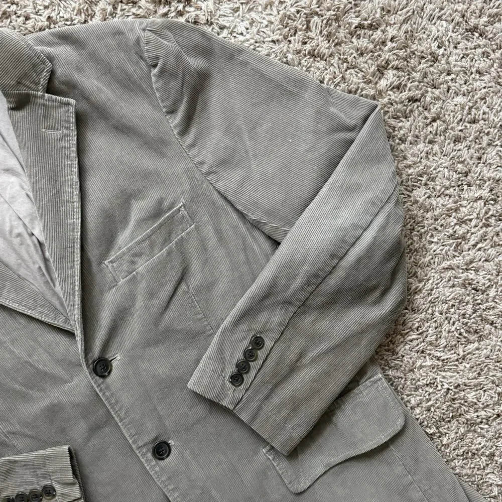 J. Crew Grey Corduroy Sport Blazer Suit Jacket 100% Cotton Men’s Size M / 40R